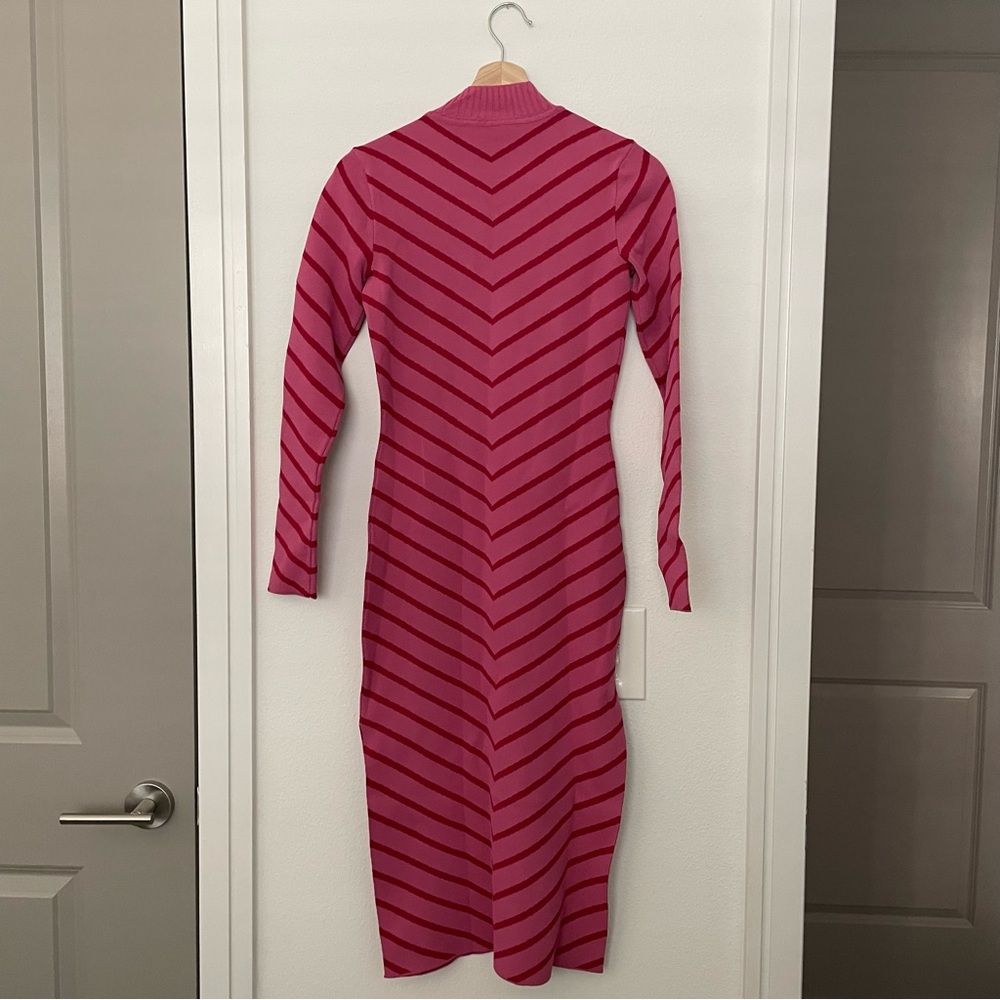 STAUD • castle heart striped midi cut out dress - Picture 7 of 10